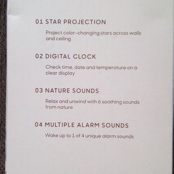 NWT Sharper Image Projection Alarm Clock Star Projection, Nature Sounds Digital - Picture 2 of 5